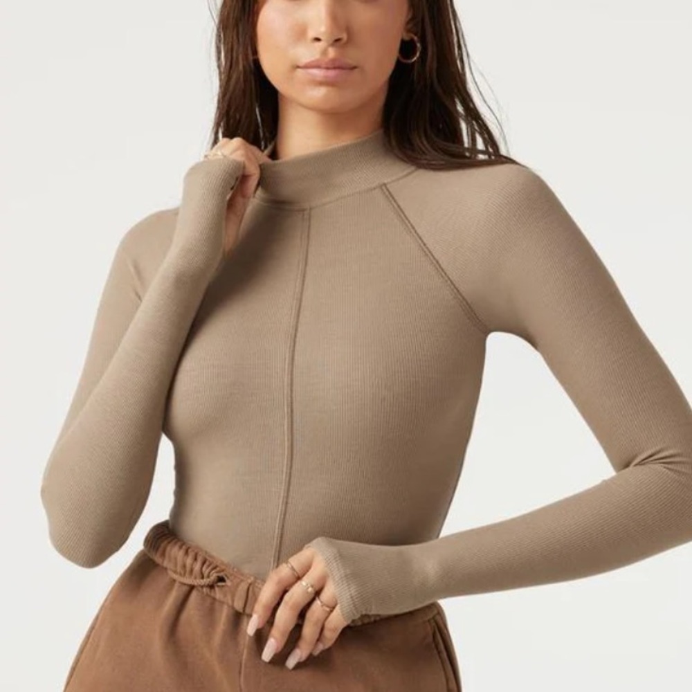 Stitch Mock Neck Long Sleeve